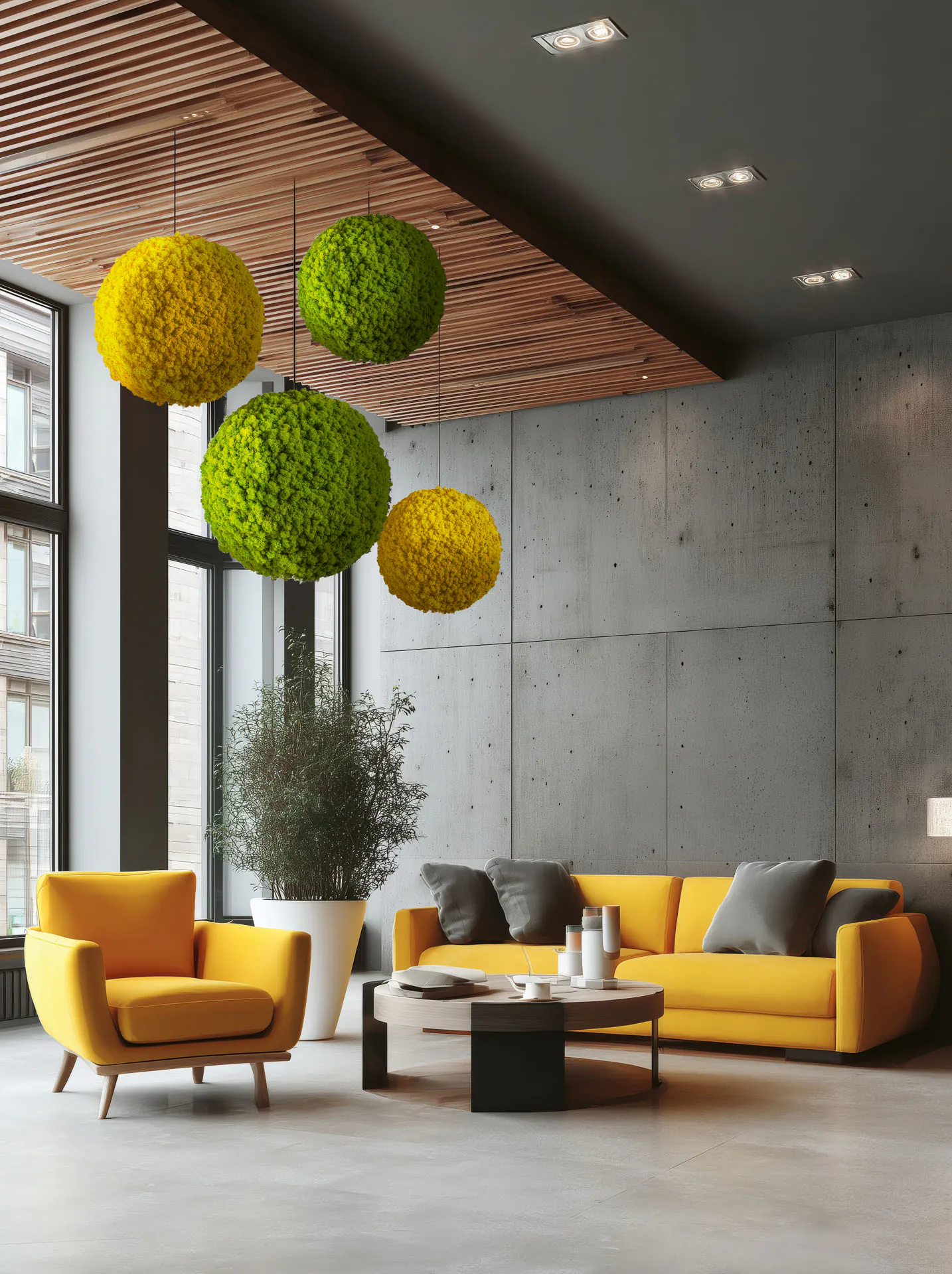 Hanging Garden Moderne Lobbygestaltung — Deckenbegrünung von MOOSMOOS